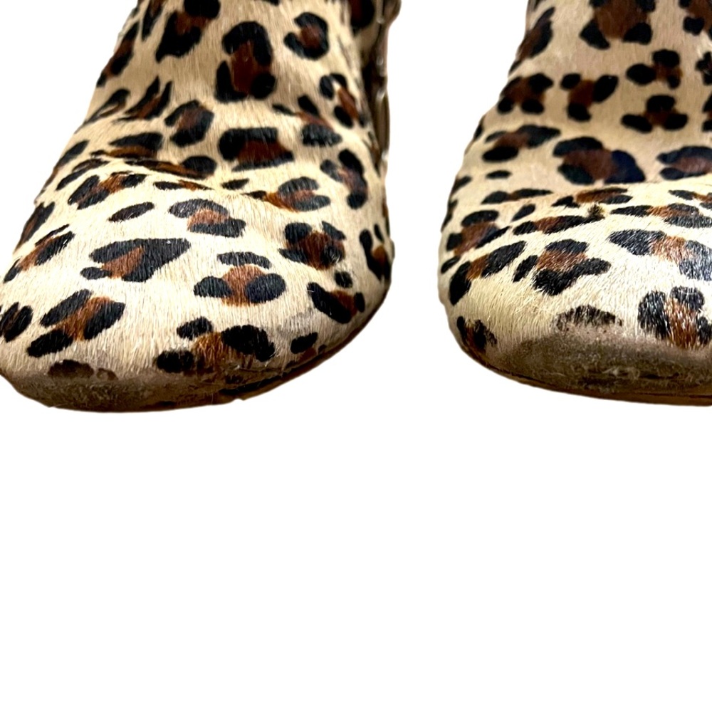 Leopard Print Leather Bootie Size 7 Boot Shoe Chu… - image 3